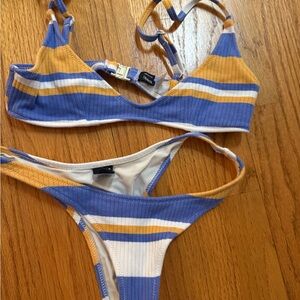 Triangl Swimwear Blue and Yellow Bikini